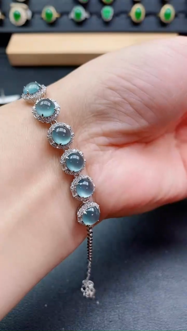 银S925镶嵌戒指翡翠1