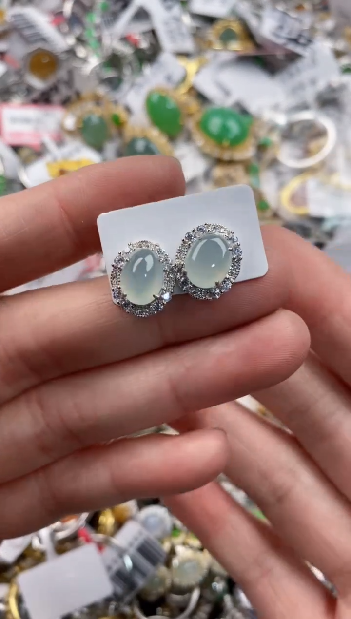 银S925镶嵌戒指翡翠999   10