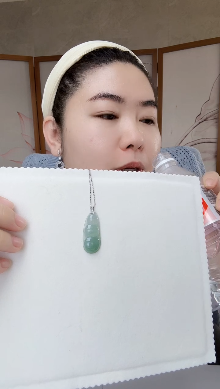 吊坠(不含链)银S925镶嵌翡翠翡翠豆子