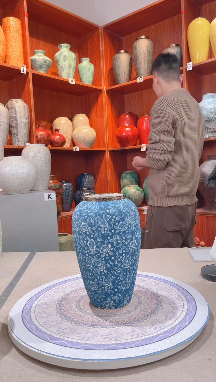 【闪购商品】瓶精品陶瓷花瓶 无花 芙蓉青花中号