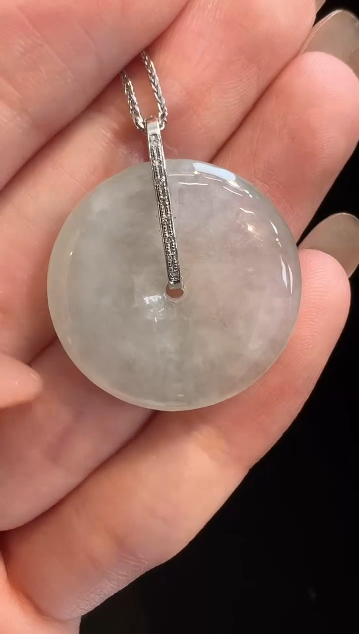 翡翠18K金镶嵌吊坠(不含链)吊坠