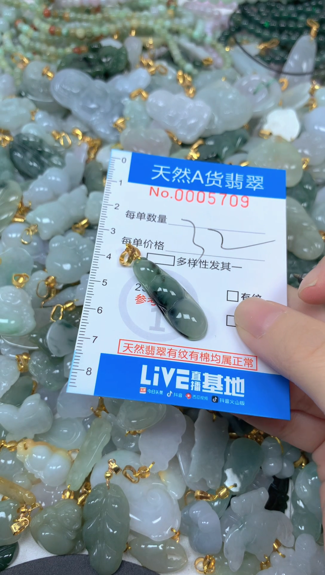 颈饰未镶嵌翡翠懒净货挂件-5709