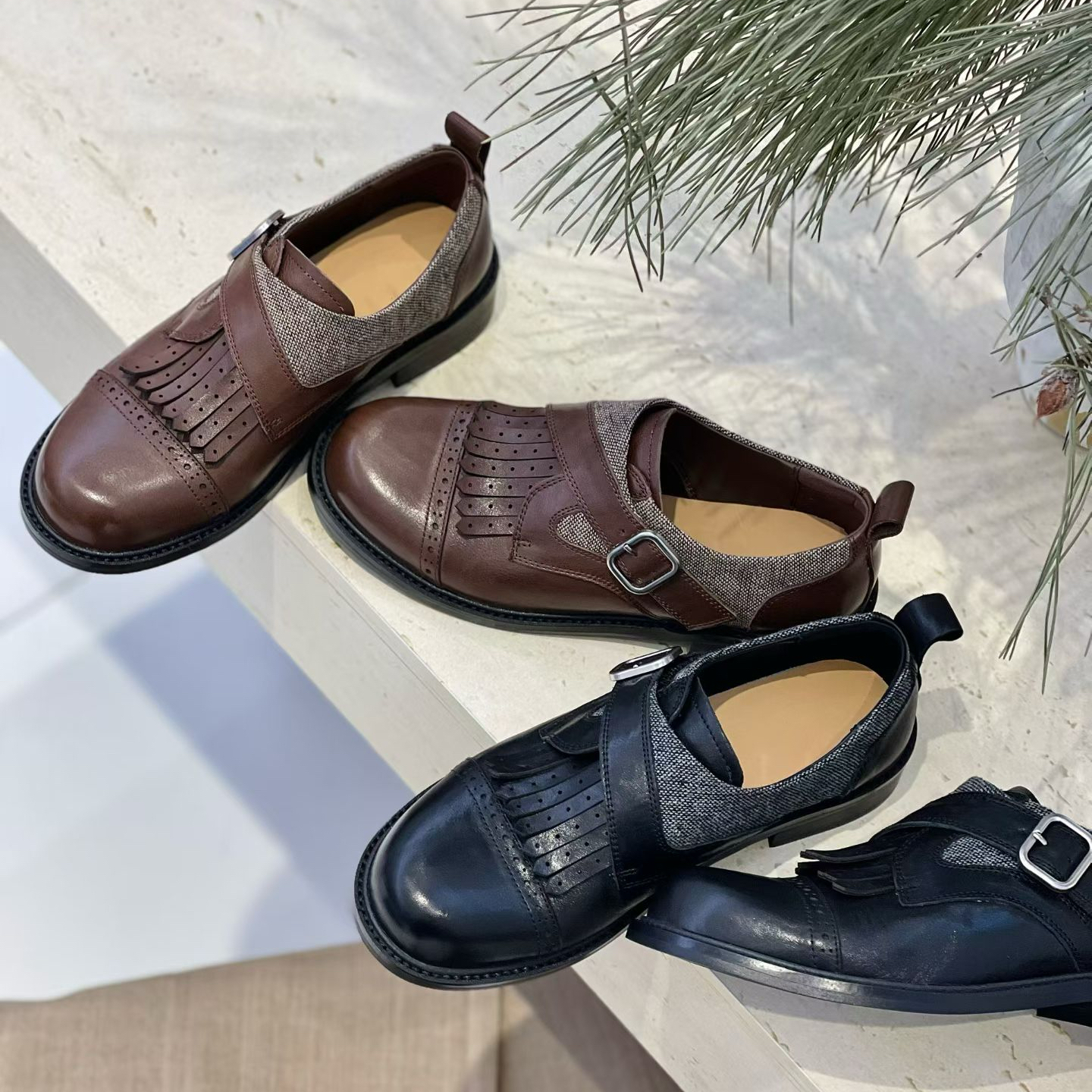 复古雕花头层牛皮英伦风2026春季百搭精致真皮乐福鞋