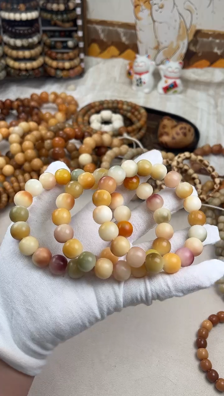 菩提根/象牙果手串a136卡14 干磨瑕疵