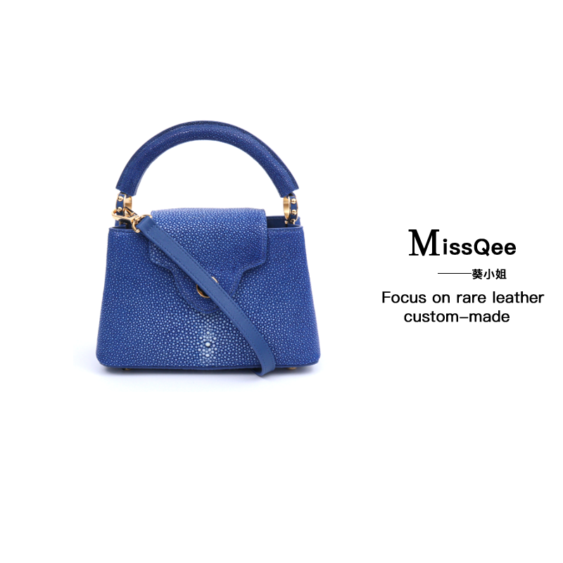 【南希奢品】葵小姐上新珍珠鱼女士包 3138F-1 珍珠鱼 卡普 22cm