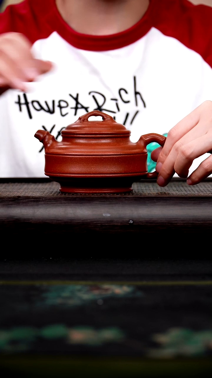 茶壶紫砂沉香泥 双线竹鼓 