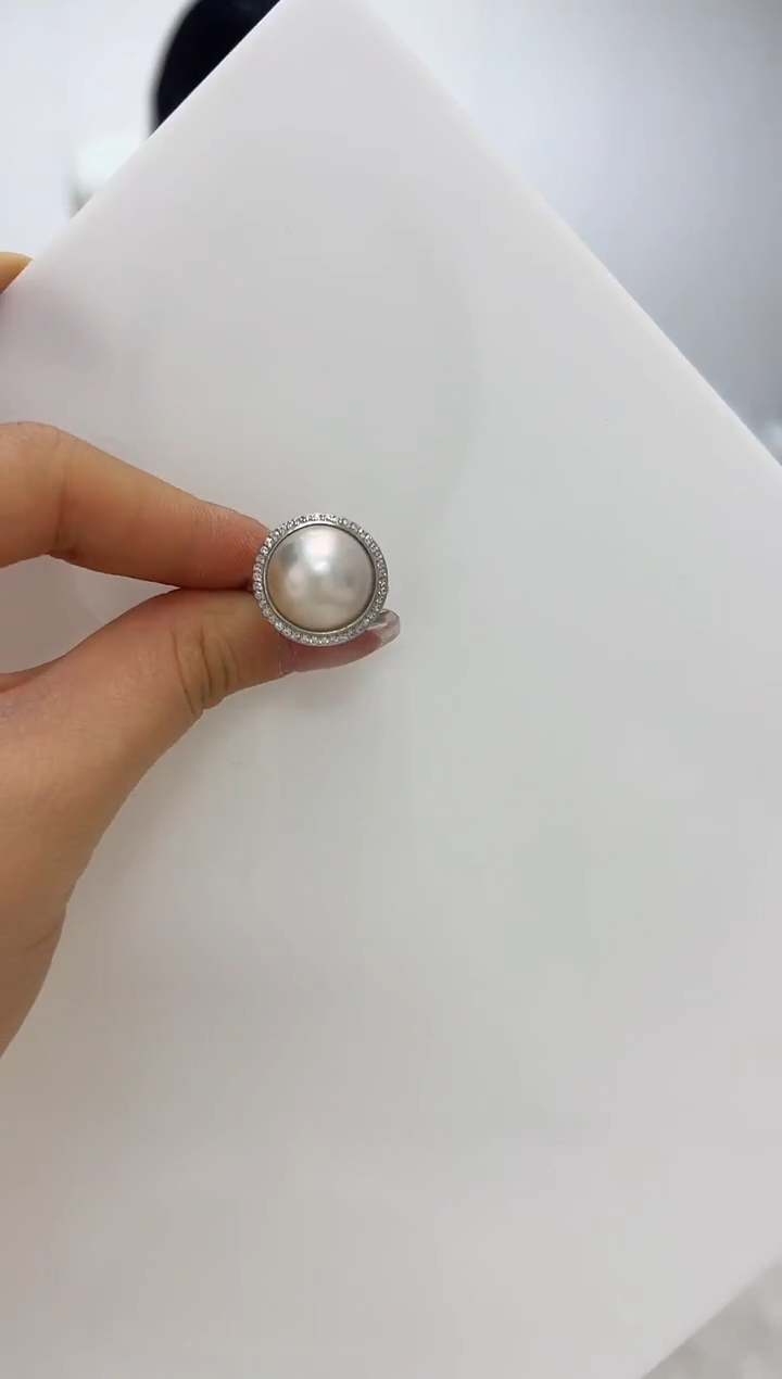 【闪购商品】拼合珍珠（马贝珠）DA银S925镶嵌戒指  Q011