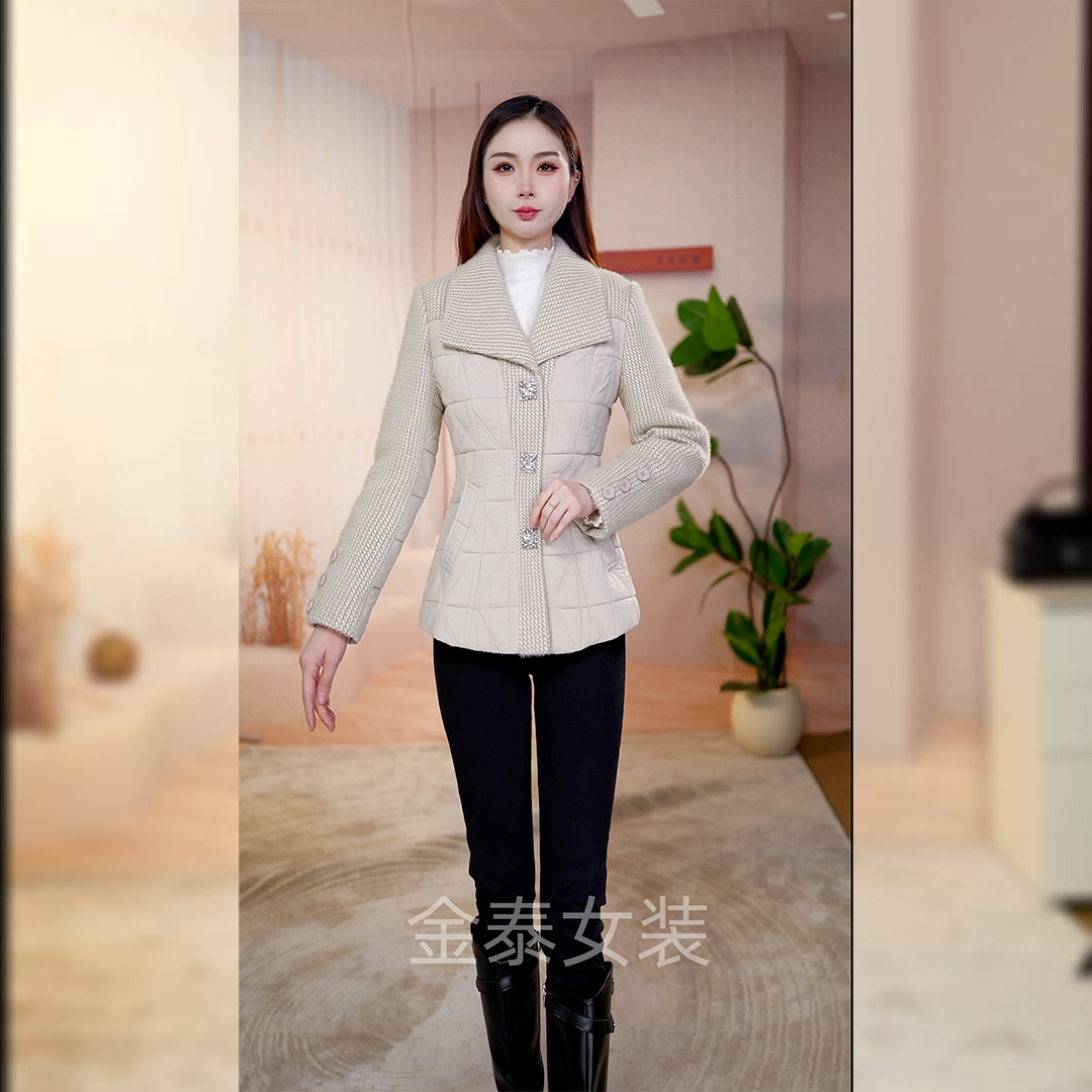 【鎏熙女装】25A-935高贵时尚加棉外套修身洋气显档次女秋冬季外套1