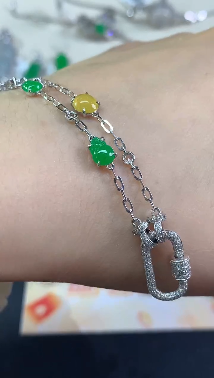 项链18K金镶嵌翡翠项链|9800