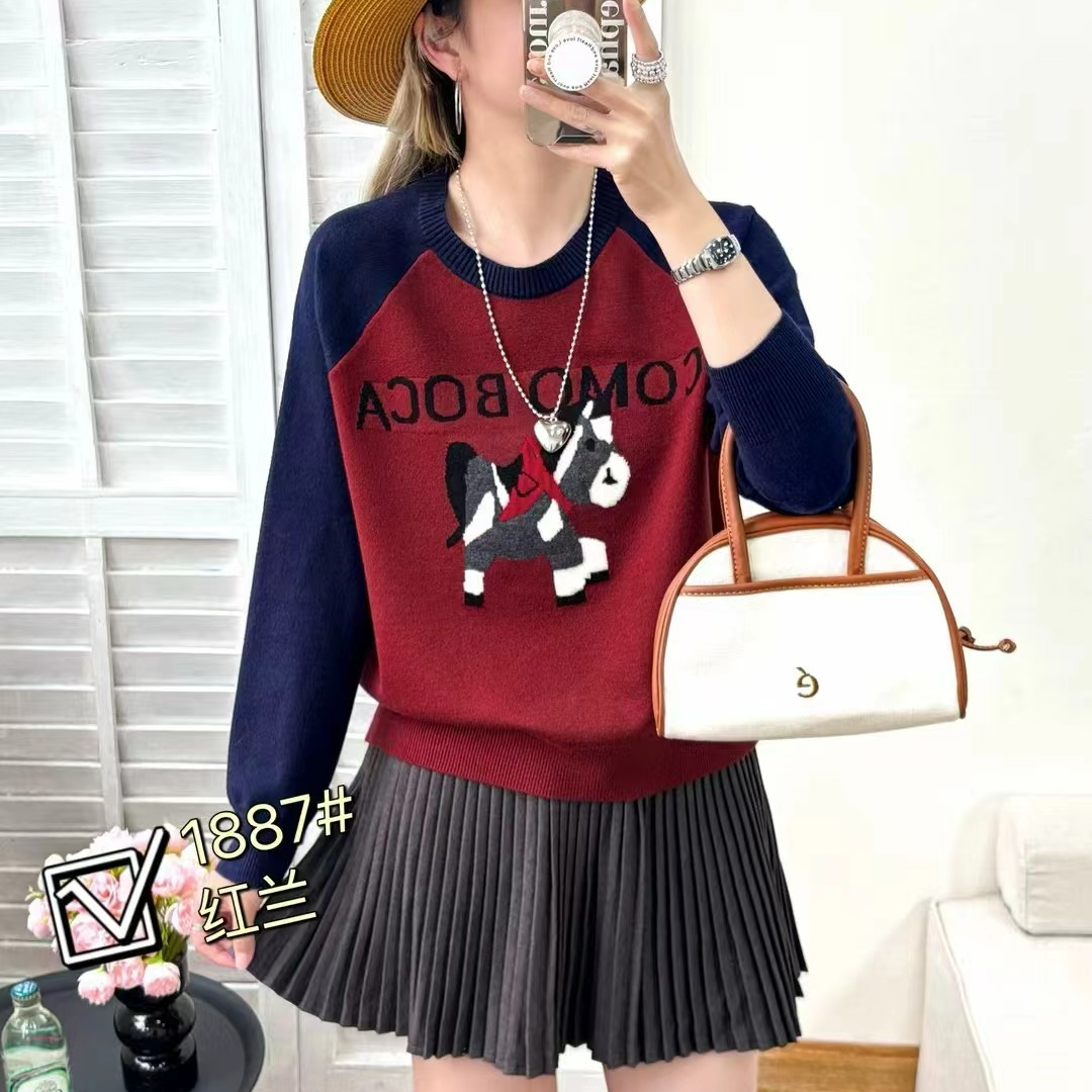 《霞姐服饰》冬季新款圆领套头毛衣韩版时尚女百搭气质货号：1887