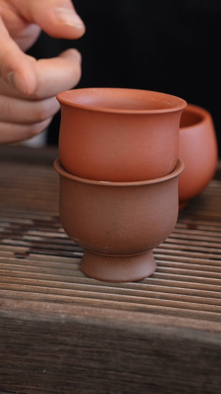 茶壶紫砂北红赤铁高脚杯 变色龙高脚杯