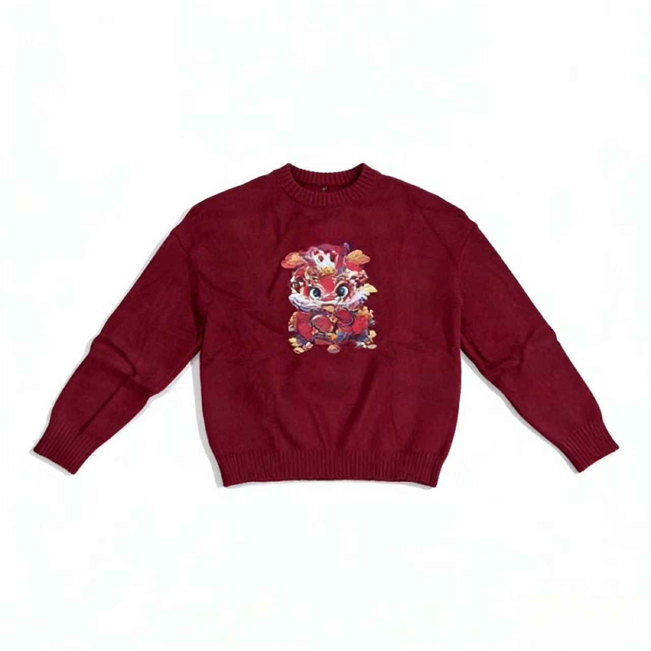 14#百搭针织衫卡通动漫毛衣长袖厚款满印时尚加厚印花套头