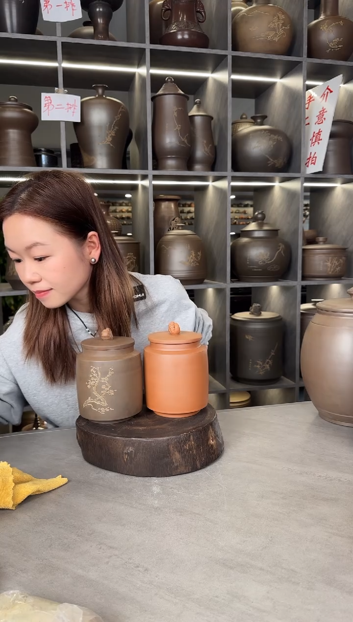 【闪购商品】罐本陶手作泥兴陶手工仿生半斤装1对手工痕迹