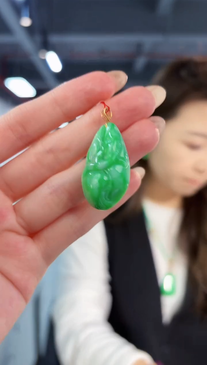 【闪购商品】翡翠颈饰18K金镶嵌缅料A货/支持复检/一件