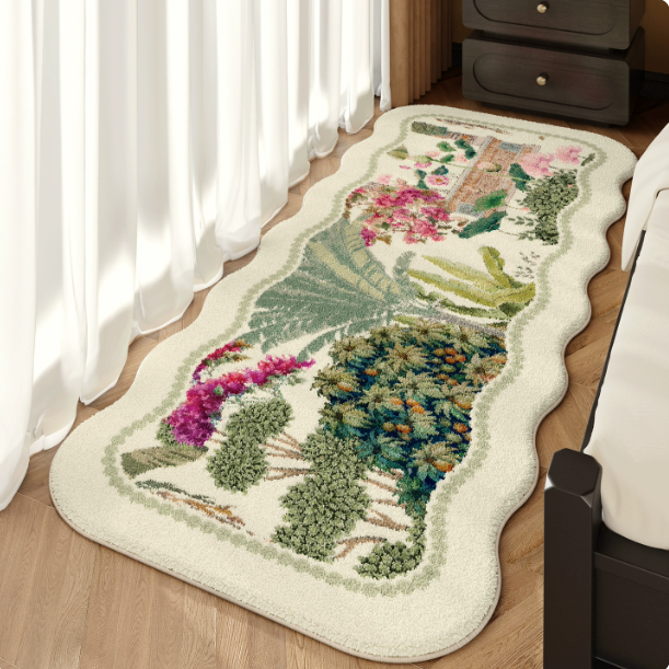 法式复古南洋风卧室地毯房间床边毯2025新款轻奢高级感地垫床边垫