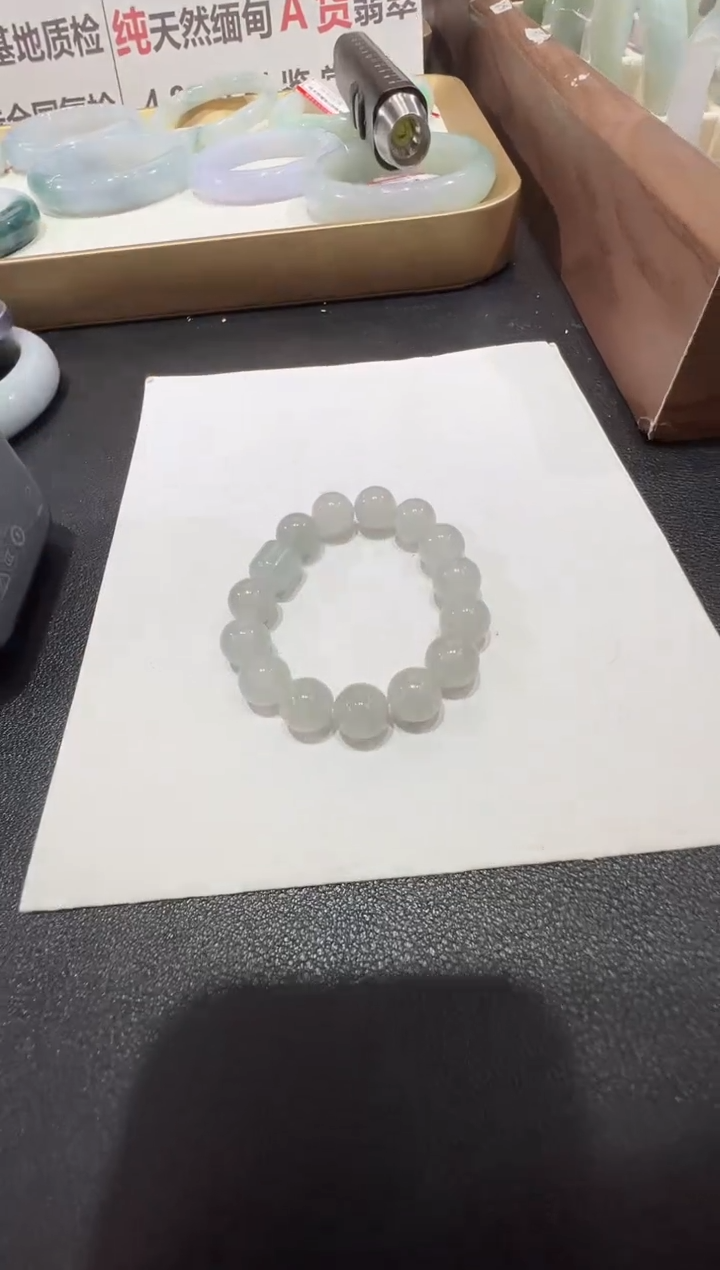 未镶嵌手串翡翠-纯天然缅甸A货翡翠小冰珠手串-10mm-儿童款