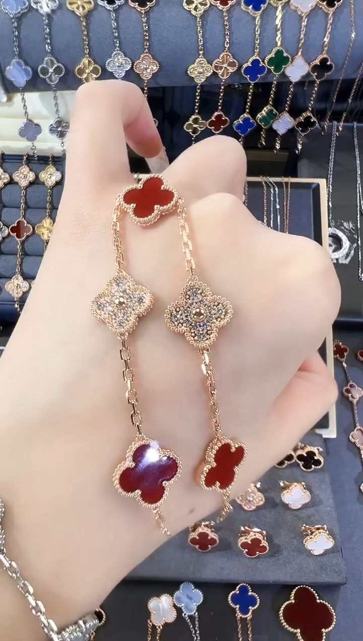 【闪购商品】玛瑙/玉髓手链18K金镶嵌手链