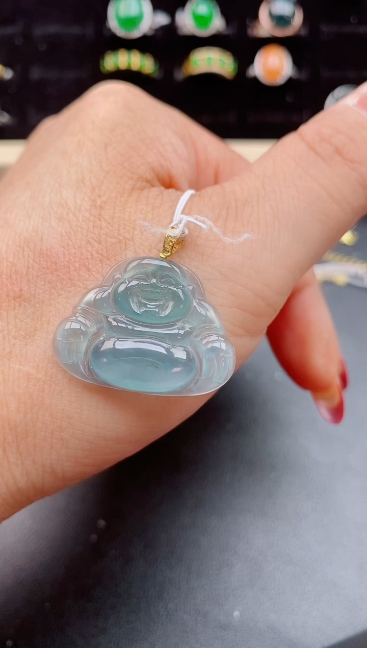 【闪购商品】翡翠吊坠(赠链)18K金镶嵌21321