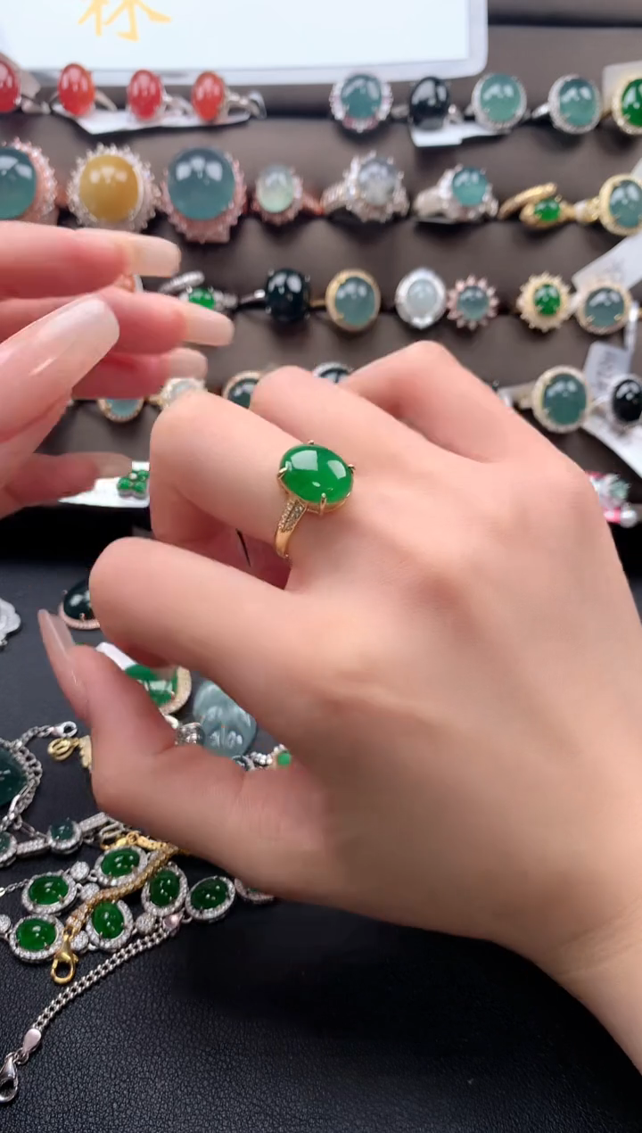 【闪购商品】翡翠戒指银S925镶嵌32132133