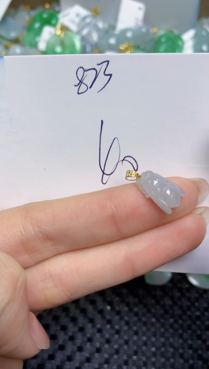 【闪购商品】翡翠颈饰18K金镶嵌天然缅甸A货翡翠