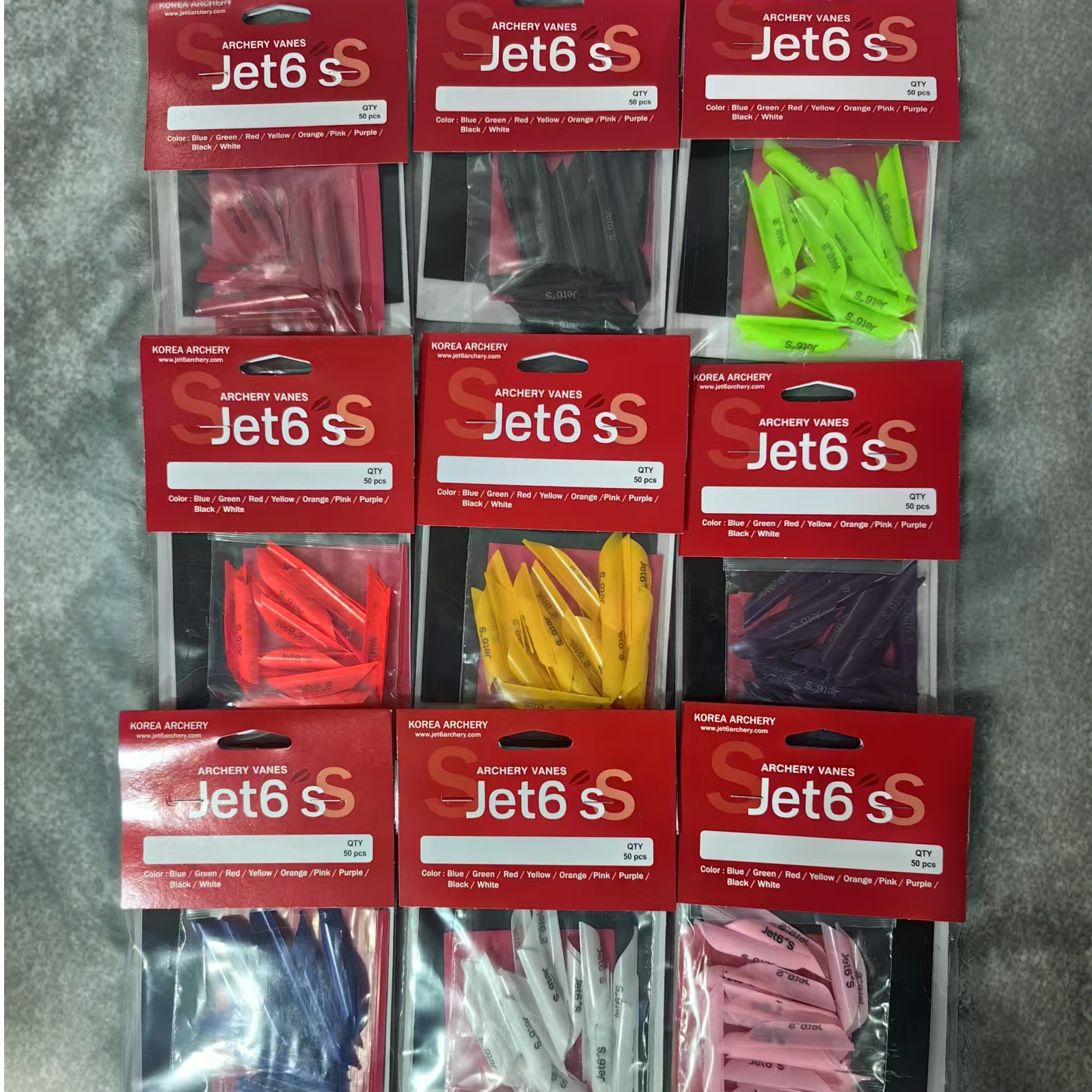 韩国进口KSL羽Jet6Jet6S1.75英寸螺旋箭羽专业反曲弓射箭全国包邮