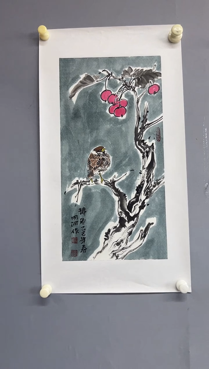 国画张明河花鸟1平尺