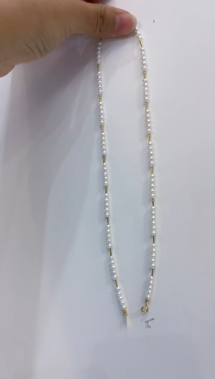 【闪购商品】淡水珍珠颈饰18K金镶嵌珍珠链