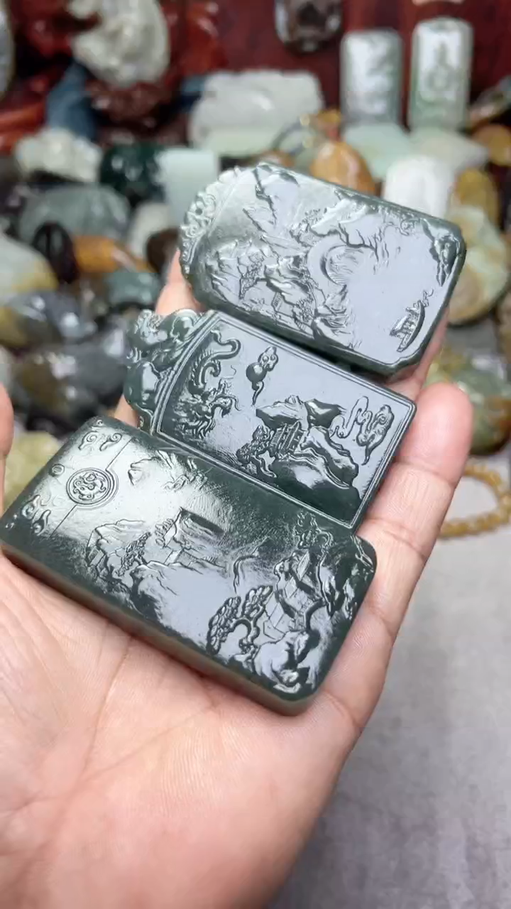 和田玉未镶嵌挂件3