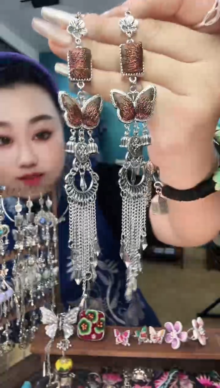 刺绣纯手工民族风刺绣耳环
