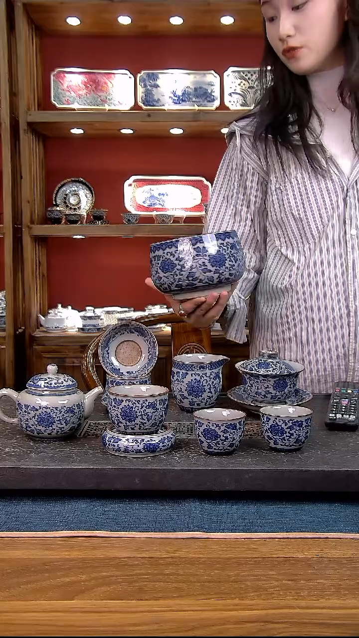 简装家用款9件套 老陶泥开片纹陶瓷茶具