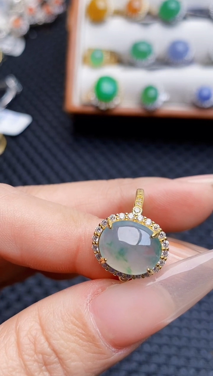 银S925镶嵌戒指翡翠2133