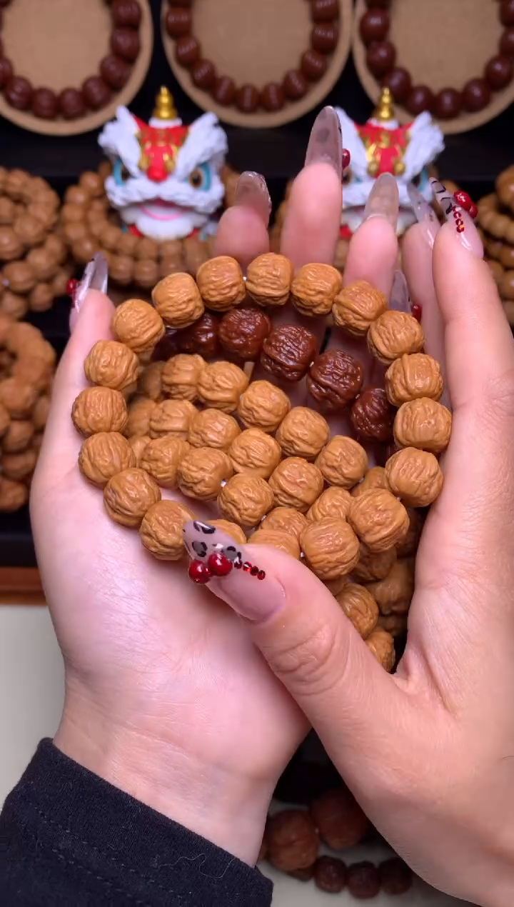 【闪购商品】文玩核桃手串12-13mm+金蟾蛤蟆头龙炎深雕全品