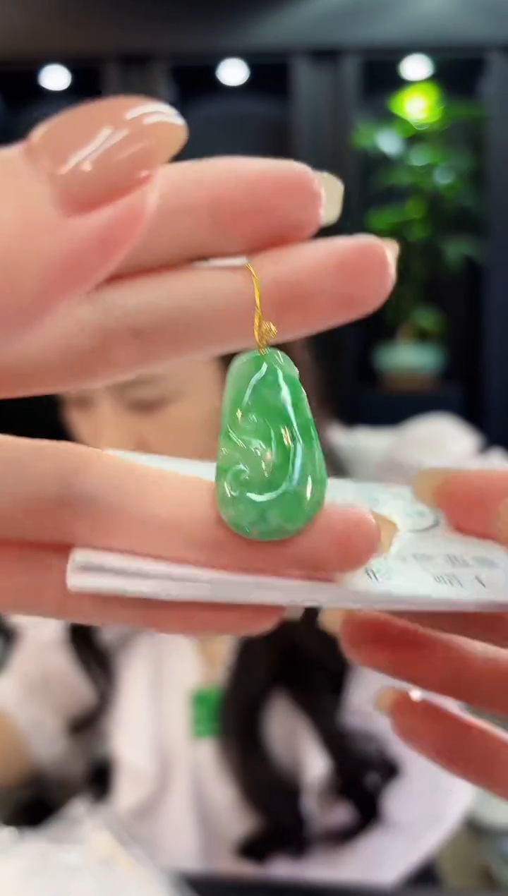 吊坠(不含链)18K金镶嵌翡翠 缅料A货/支持复检/一件