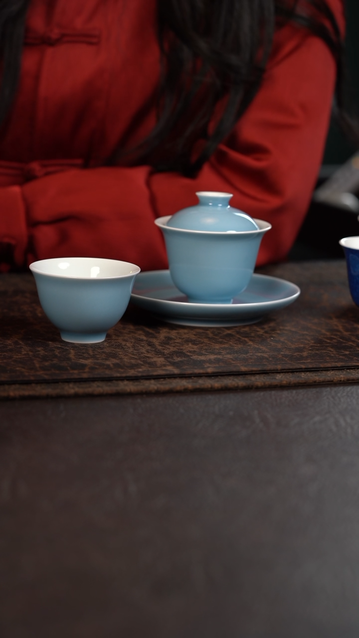 【闪购商品】杯初蓝舍天青纯色三件套