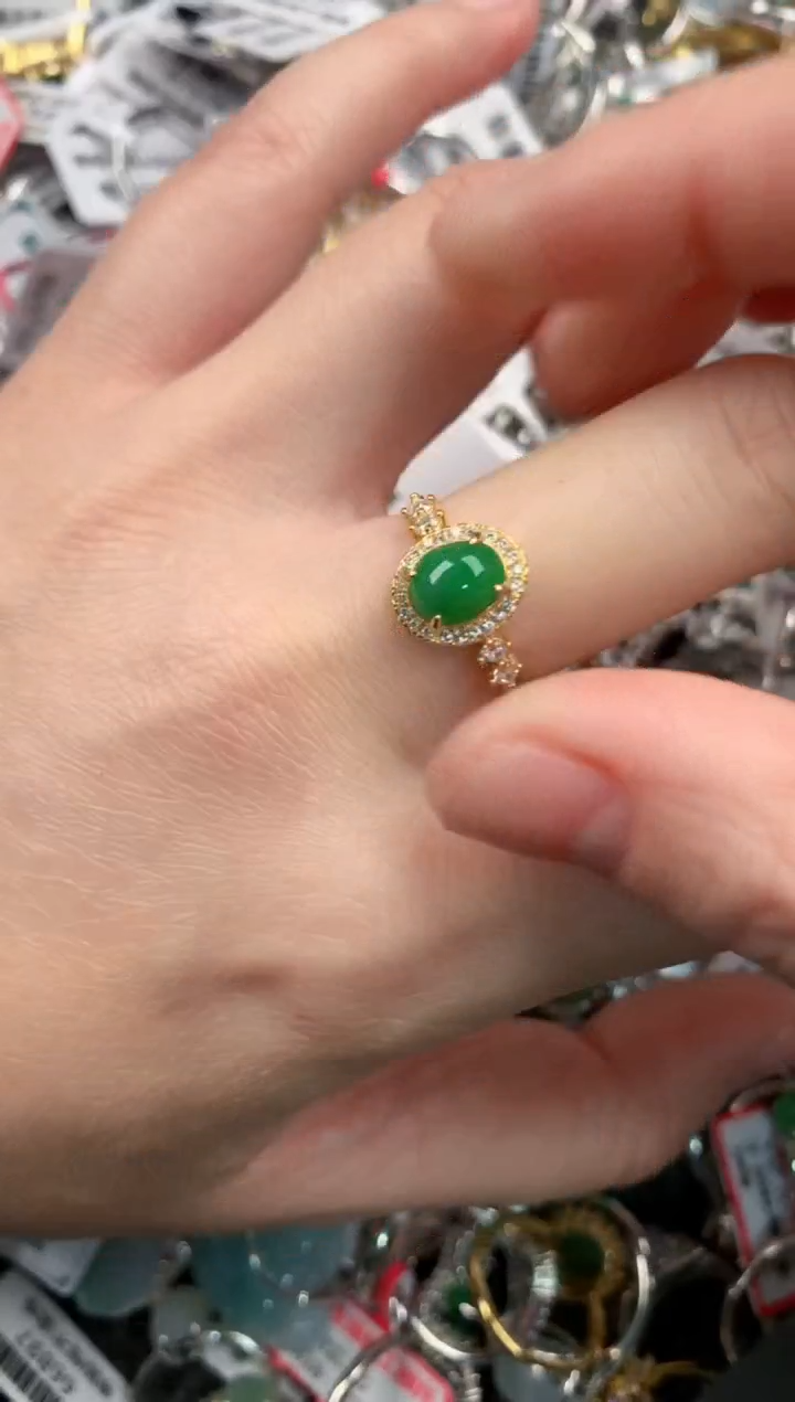 银S925镶嵌戒指翡翠8                  3
