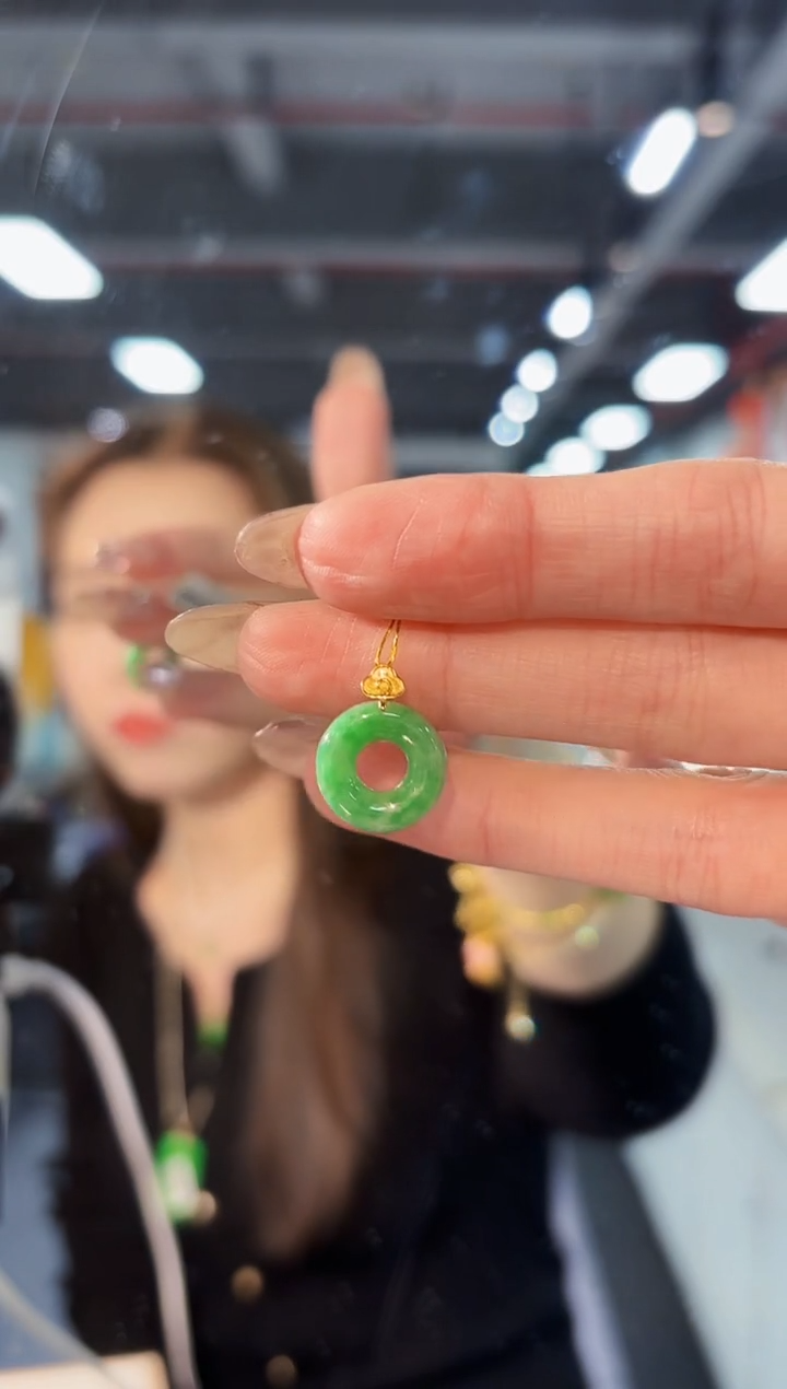 【闪购商品】翡翠颈饰18K金镶嵌缅料A货/支持复检/一件