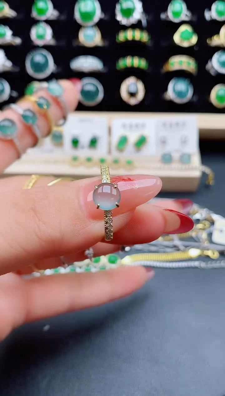 【闪购商品】翡翠戒指银S925镶嵌21321