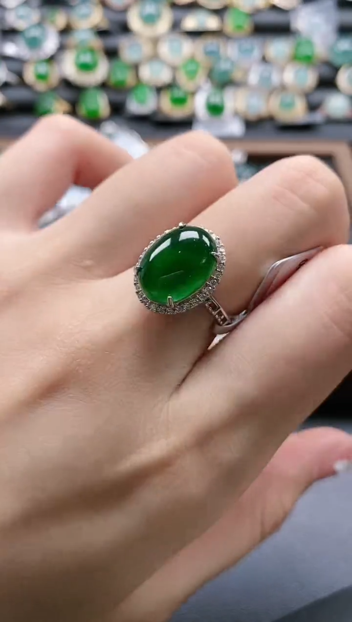 【闪购商品】翡翠戒指银S925镶嵌51511