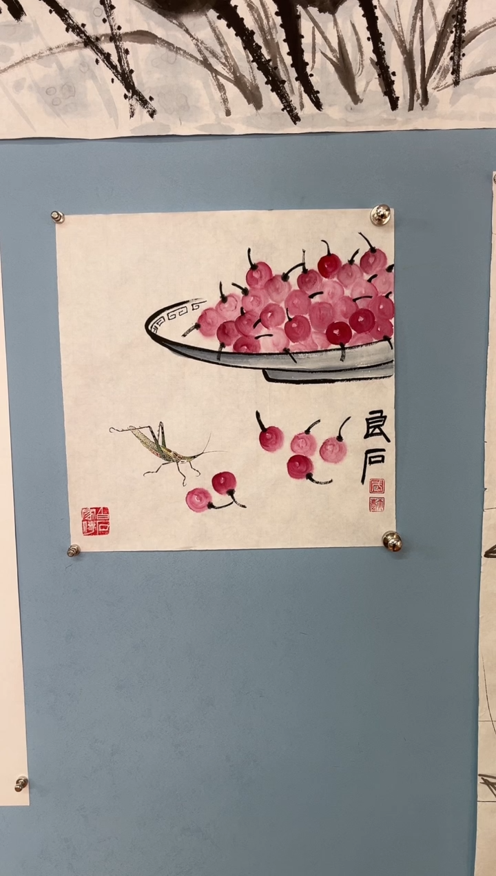【闪购商品】国画武天庆【樱桃昆虫】