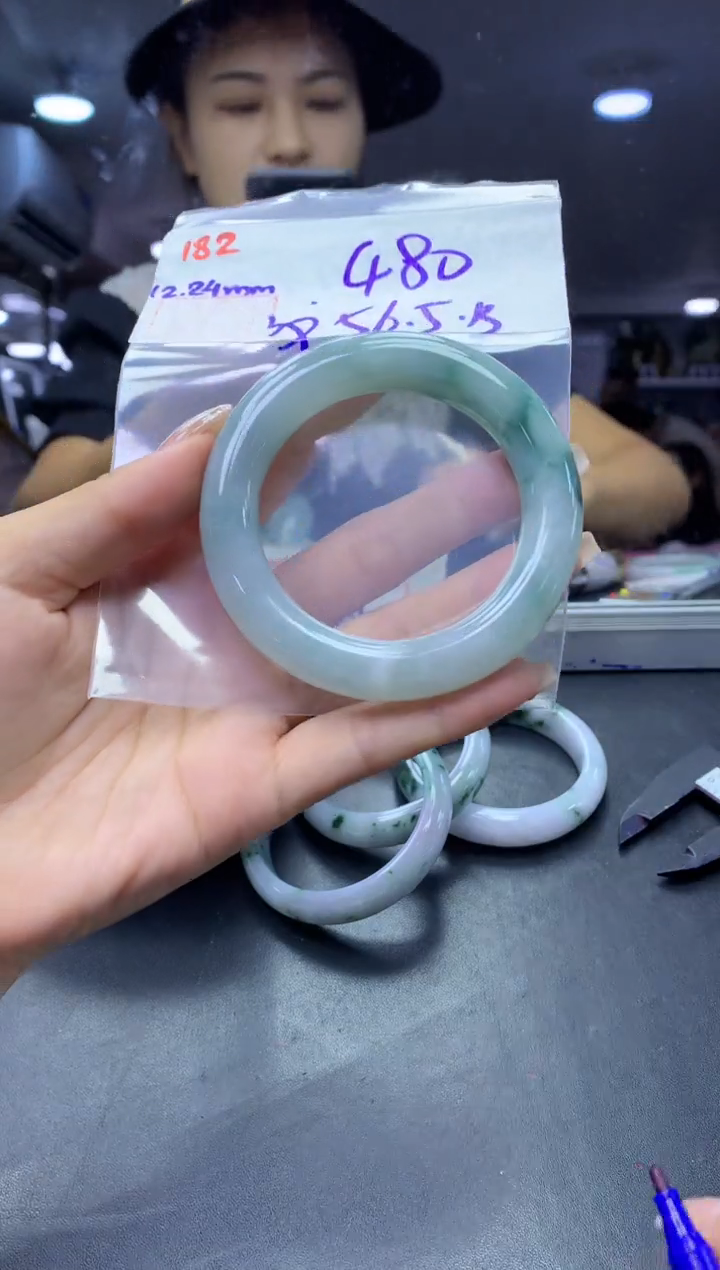 未镶嵌定制翡翠182手镯56.5纹+480元+拍一发一