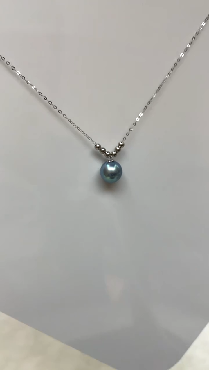 颈饰18K金镶嵌海水珍珠8-9