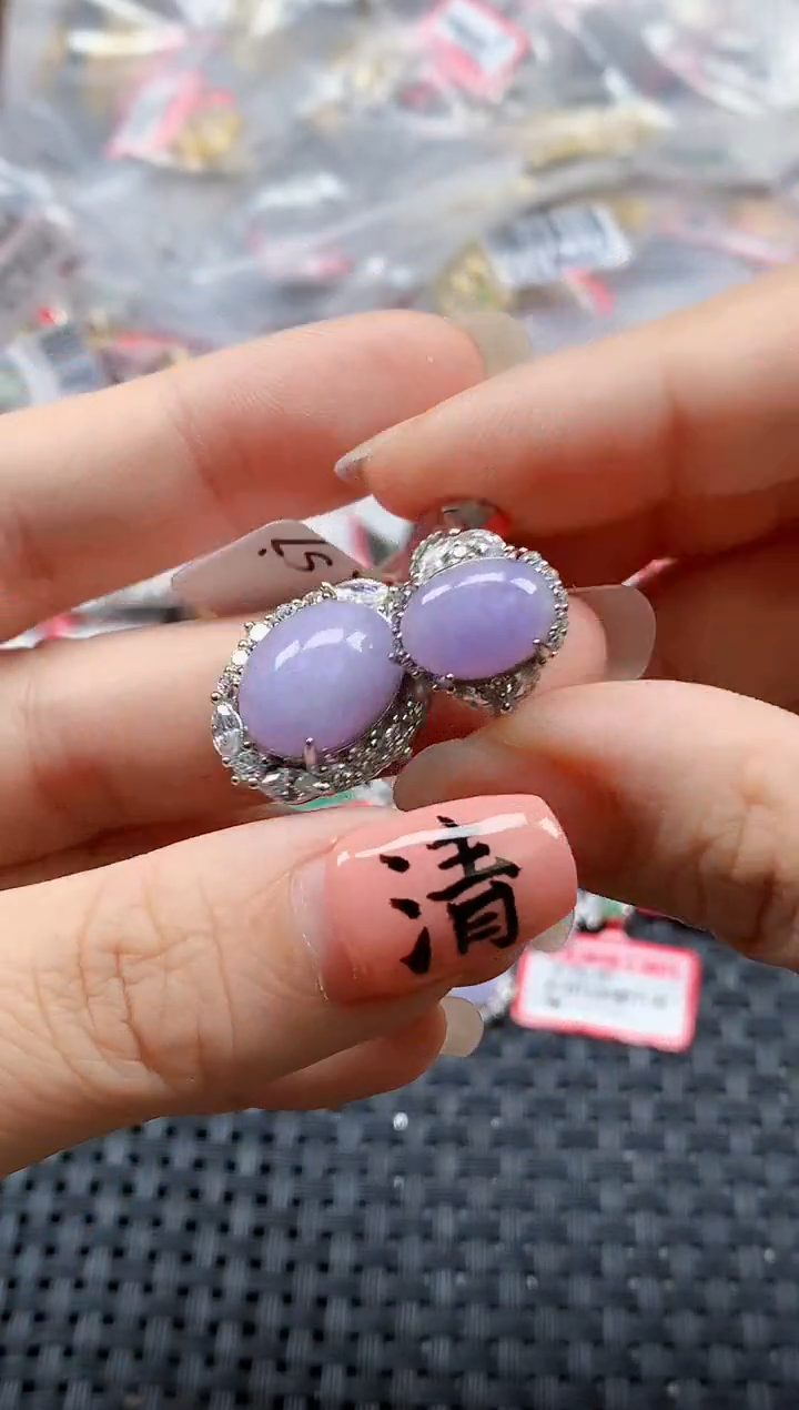 银S925镶嵌戒指翡翠天然A货缅甸翡翠