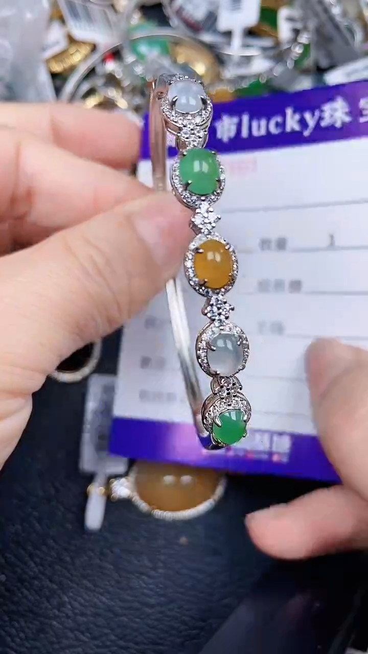 颈饰银S925镶嵌翡翠0991