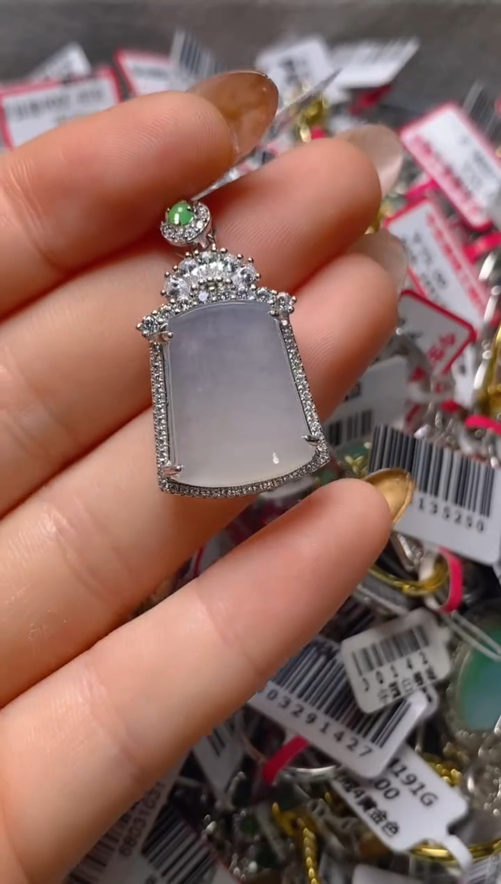 银S925镶嵌戒指翡翠百内无证书