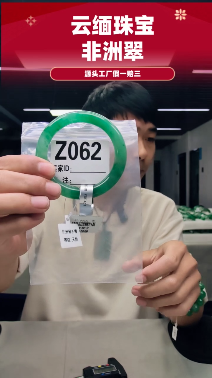 未镶嵌手镯石英质玉（非洲翠）56圈口Z062