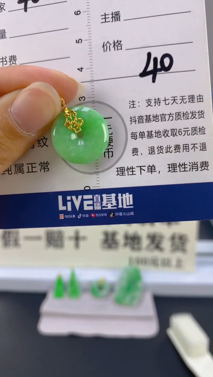 【闪购商品】翡翠颈饰18K金镶嵌天然A货翡翠