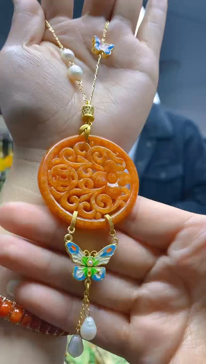 【闪购商品】翡翠耳饰合金0215翡翠锁骨链