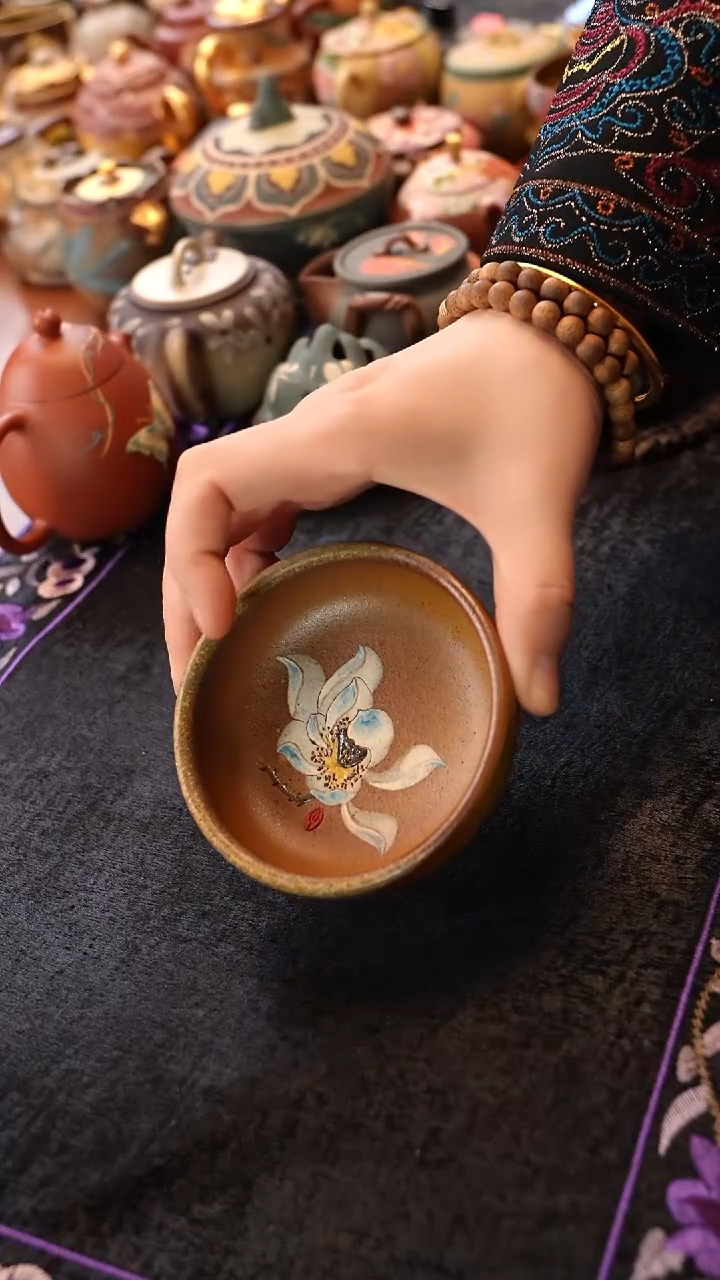 茶壶紫砂莲花普洱杯