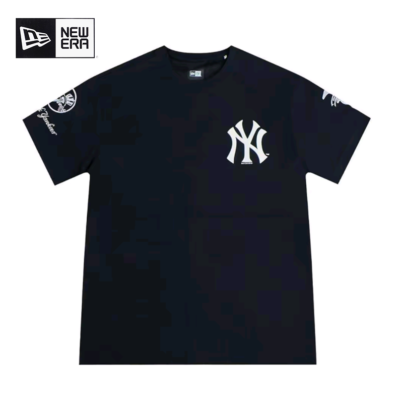 New Era x MLB纽约洋基队字母LOGO印花运动休闲T恤男女洋基队短袖