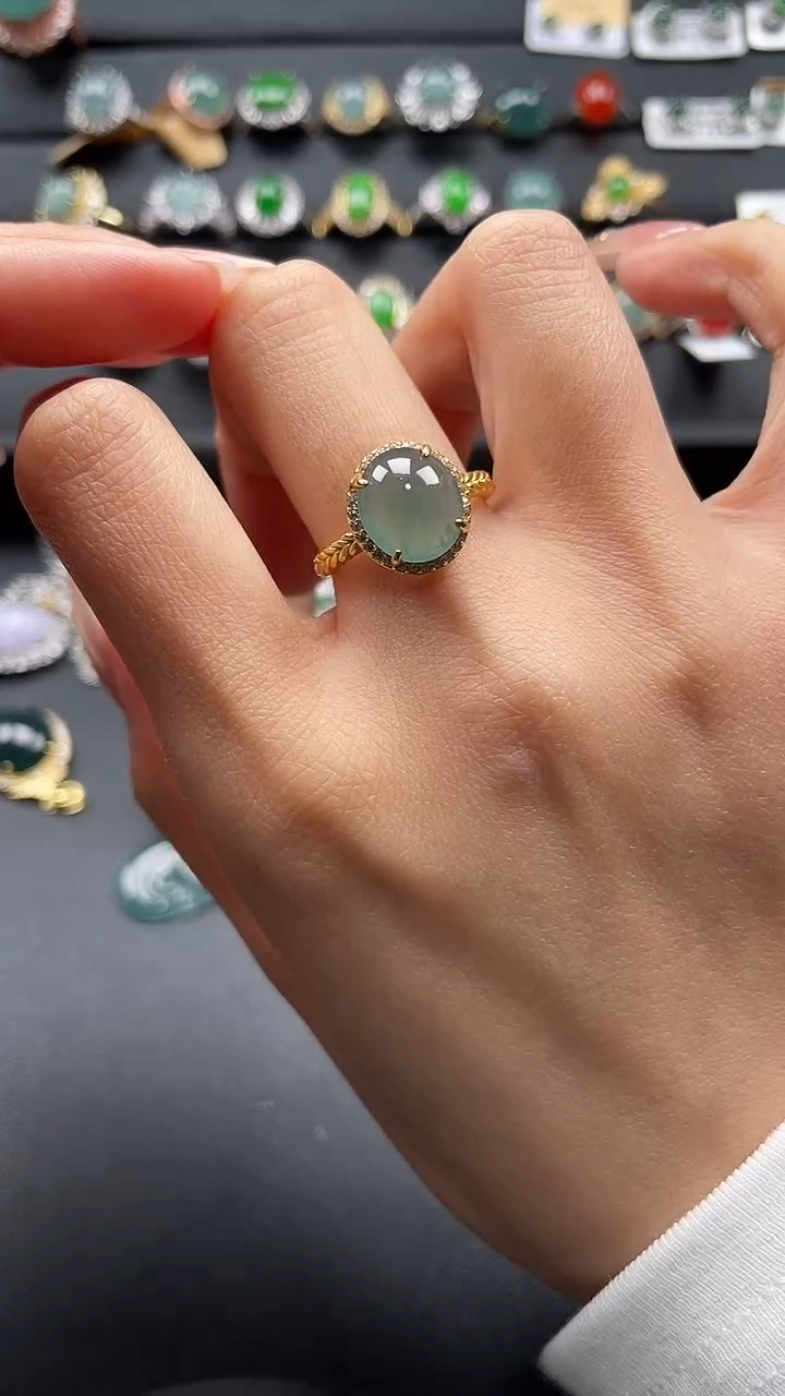 【闪购商品】翡翠戒指银S925镶嵌45646